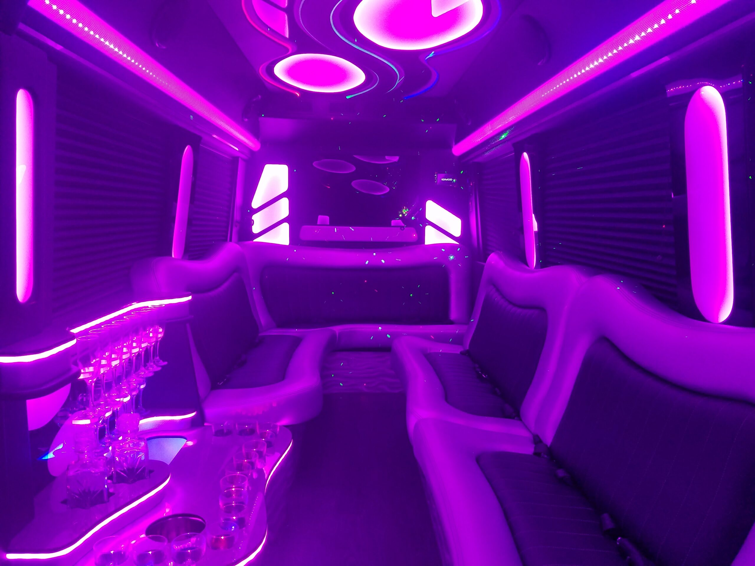 Purple-lit Sprinter interior, Northridge